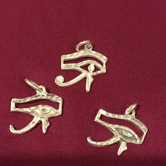3 Sliver Egyptian Pendants Eye Of Hours - Picture 1 of 4